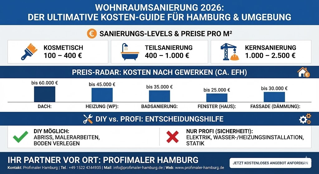 Wohnraumsanierung Kosten 2026: Der ultimative Ratgeber 1 WOHNRAUMSANIERUNG 2026 DER KOSTEN GUIDE