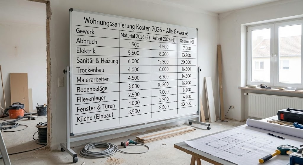 Wohnungssanierung Kosten 2026: Der ultimative Ratgeber 50 Wohnungssanierung Kosten 2026